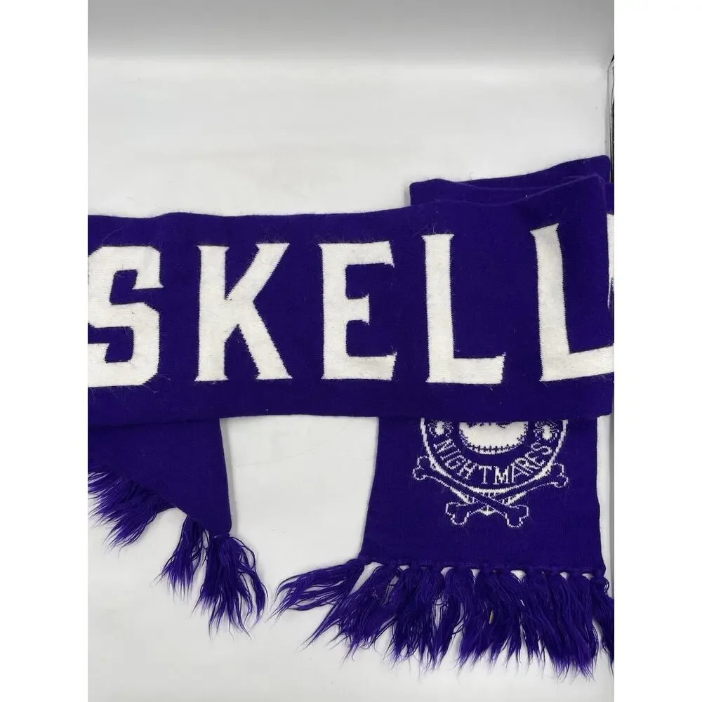 Disney Parks Jack Skellington Purple Fringe Knit Winter Unisex Adult Long Scarf